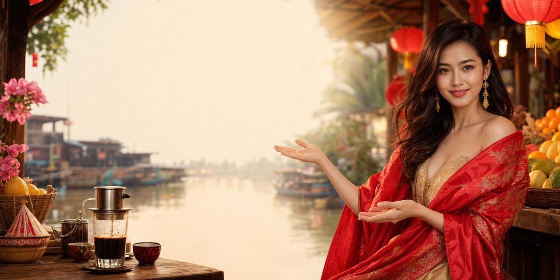 Người dùng vùng Mekong đặt cược trực tuyến tại quán cà phê địa phương với điện thoại và ly cà phê