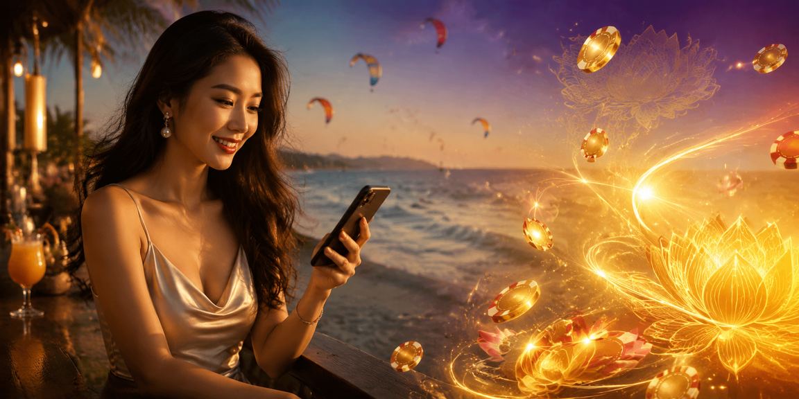 Người chơi thư giãn tại Mũi Né với game slot trực tuyến trên điện thoại dưới nắng biển Việt Nam