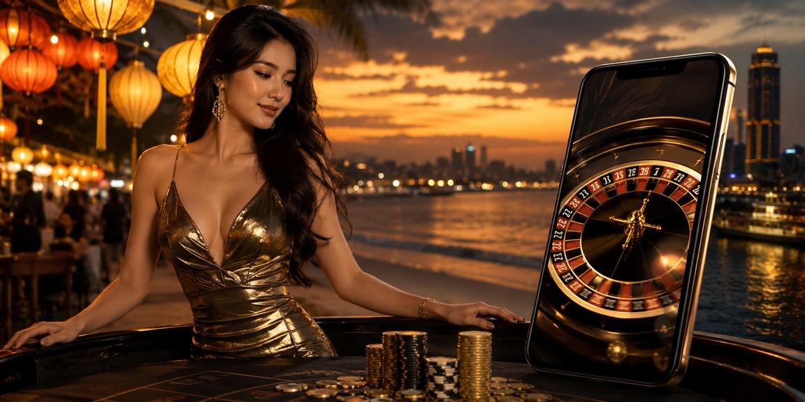 Khung cảnh chợ đêm Sài Gòn sôi động với người chơi roulette trực tuyến trên điện thoại di động